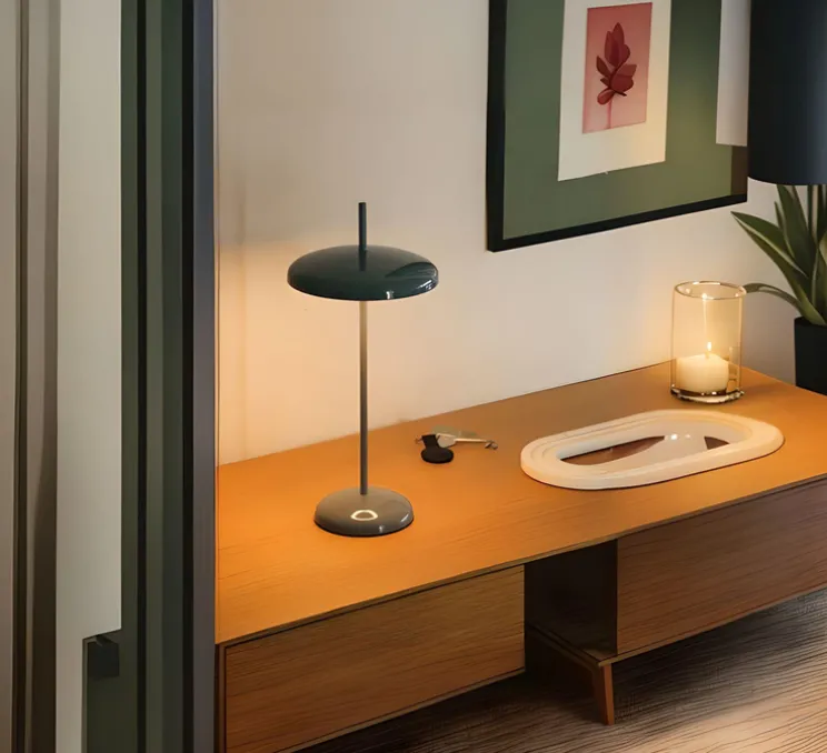 Lampe, Baladeuse, Porte, bleu gris, IP43, LED, dim, 2300-2700-3000K, 400 lm, Ø16cm, H35cm - Nexia