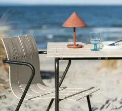 Lampe, Baladeuse, Terra, rouge rouille, marc de café recyclé, IP44, LED, dim, 2700K, 230 lm, Ø17,5cm, H25cm - Mater