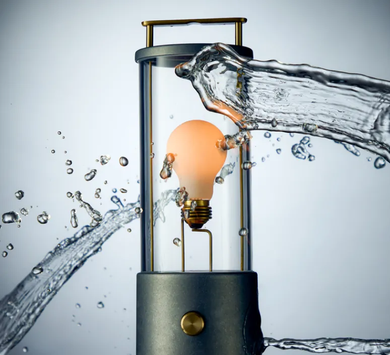 Lampe*Tala Lampe, Baladeuse, The Rugged Muse, , IP65, 2800K, 400lm, Ø12,5cm, H33,8cm - Argent