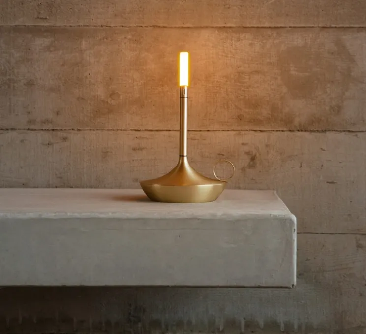 Lampe, baladeuse, Wick S, laiton, IP44, LED, dim, 2600K, 35 lm, Ø12cm, H16,5cm - Graypants