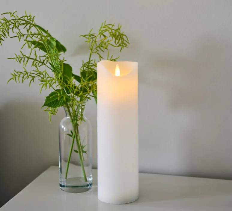 Lampe*Sirius Lampe Bougie, cire, Sara Rechargeable, , LED, Ø7,5cm, H25cm - blanc