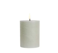 Lampe*Uyuni Lampe Bougie, Rustic Pillar, , Ø7,8cm, H10cm, LED, dim, 2400K, 6 lm- dusty green