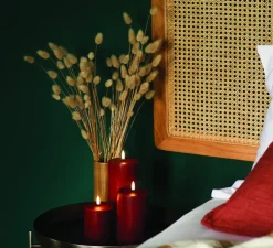 Lampe Bougie, Rustic Pillar, carmine, Ø7,8cm, H10cm, LED, dim, 2400K, 6 lm-Uyuni