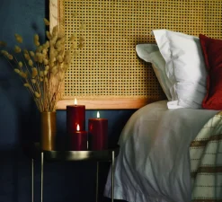 Lampe Bougie, Rustic Pillar, carmine, Ø7,8cm, H10cm, LED, dim, 2400K, 6 lm-Uyuni