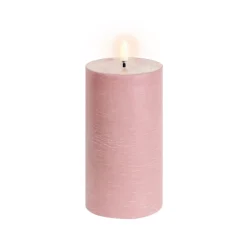 Lampe Bougie, Rustic Pillar, dusty rose, Ø7,8cm, H15cm, LED, dim, 2400K, 6 lm -Uyuni