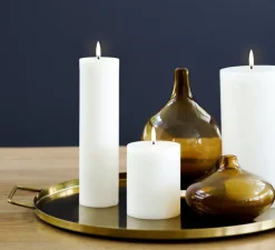 Lampe Bougie, Smooth Pillar, blanc nordique, Ø10cm, H10cm , LED, dim - UYUNI