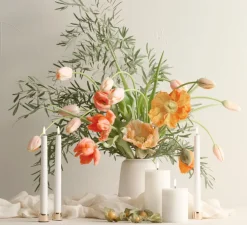 Lampe Bougie, Smooth Pillar, blanc nordique, Ø10cm, H15cm, LED, dim - UYUNI