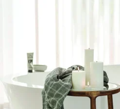 Lampe*Uyuni Lampe Bougie, Smooth Pillar, , Ø7,8cm, H20cm, LED, dim - blanc nordique