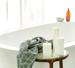 Lampe*Uyuni Lampe Bougie, Smooth Pillar, , Ø7,8cm, H10cm, LED, dim - blanc nordique