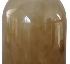 Lampe*Ebb and Flow Lampe cloche, Glow in a dome, marron chataîgne, base laiton, H25,5cm, Ø23cm - chataîgne, laiton