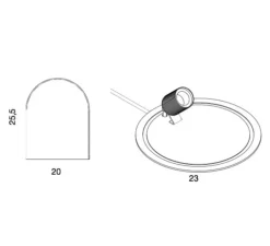 Lampe cloche, Glow in a dome, transparent, base argentée, H25,5cm - Ebb and Flow