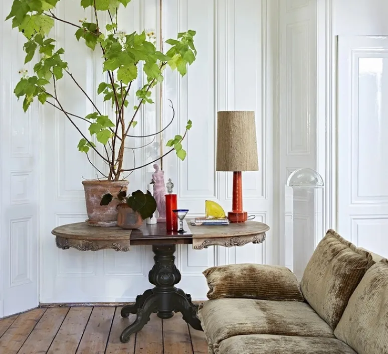 Lampe*HKLIVING Lampe, Cone + Retro Stoneware, céramique, , Ø32cm, H80cm - HK Living marron, rouge