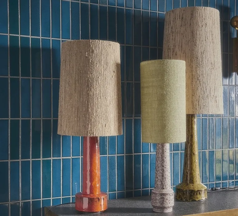 Lampe*HKLIVING Lampe, Cone + Retro Stoneware, céramique, , Ø32cm, H80cm - HK Living marron, rouge