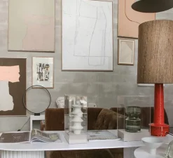 Lampe*HKLIVING Lampe, Cone + Retro Stoneware, céramique, , Ø32cm, H80cm - HK Living marron, rouge