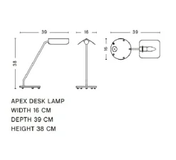 Lampe de bureau, Apex, vert, L16cm, H38cm - HAY