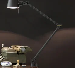 Lampe*Tonone Lampe de bureau, Bolt, 2 bras, à pince, , L9cm, H96cm - noir fumé