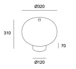 Lampe*LEDS C4 Lampe de bureau, Ilargi, , LED, dim, 2700k, 1177 lm, Ø24cm, H25,5cm - noir