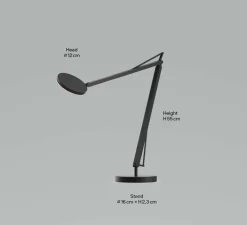 Lampe*GRAU Lampe de bureau, John, , LED, dim, 3500K, 1000 lm, L16cm, H55cm - blanc
