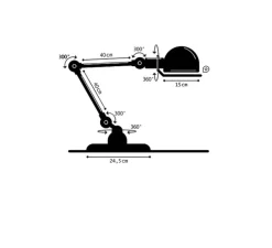 Lampe de bureau, Loft D6000I, bleu saphir poli, Ø15cm, H60cm - Jieldé