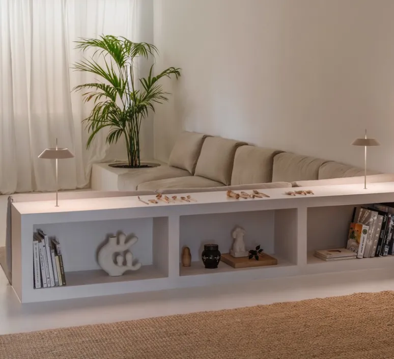 Lampe*Vibia Lampe de bureau, Mayfair Mini, boulonné sans socle, , LED, 2700K, 223 lm, Ø20cm, H38cm - beige