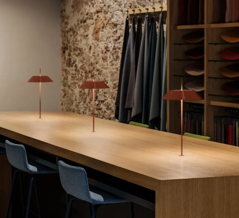 Lampe*Vibia Lampe de bureau, Mayfair Mini, boulonné sans socle, , LED, 2700K, 223 lm, Ø20cm, H38cm - terracotta