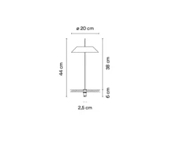 Lampe*Vibia Lampe de bureau, Mayfair Mini, boulonné sans socle, , LED, 2700K, 223 lm, Ø20cm, H38cm - terracotta