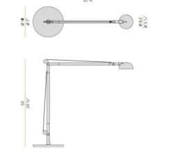 Lampe*Panzeri Lampe de bureau, Opuntia, , IP40, L18cm, H53cm - bronze
