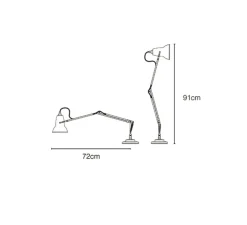Lampe*Anglepoise Lampe de bureau, Original 1227 Brass, , Ø14cm H49cm- noir