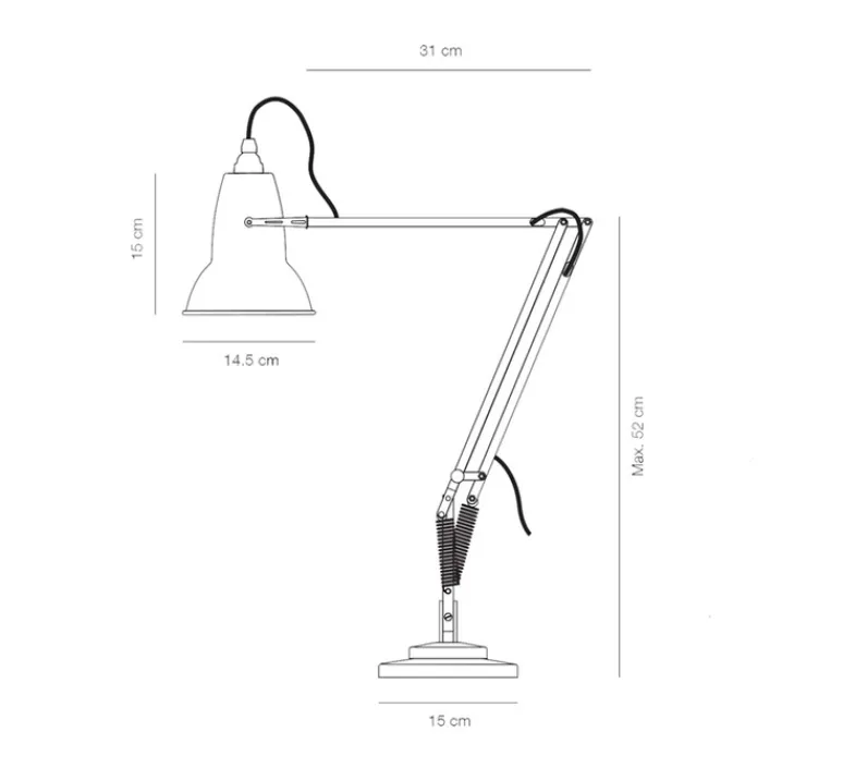 Lampe|Enfants*Anglepoise Lampe de bureau, Original 1227, lin, Ø14cm H49cm - blanc