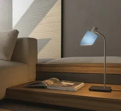 Lampe*Nemo Lighting Lampe de bureau, réédition de Charlotte Perriand, , L15cm, H51cm - bleu gris