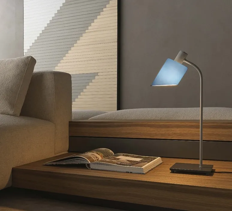 Lampe*Nemo Lighting Lampe de bureau, réédition de Charlotte Perriand, , L15cm, H51cm - bleu gris