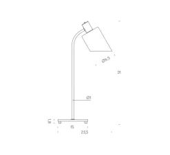 Lampe*Nemo Lighting Lampe de bureau, réédition de Charlotte Perriand, , L15cm, H51cm - bleu gris