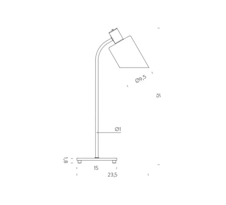 Lampe*Nemo Lighting Lampe de bureau, réédition de Charlotte Perriand, , L15cm, H51cm - bleu gris