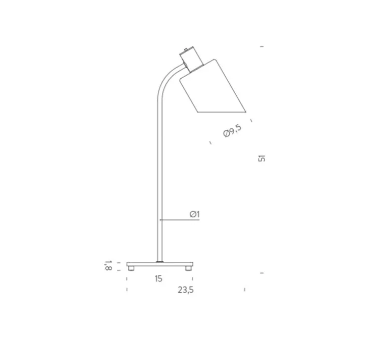 Lampe de bureau, réédition de Charlotte Perriand, bleu marine, L15cm, H51cm - Nemo Lighting