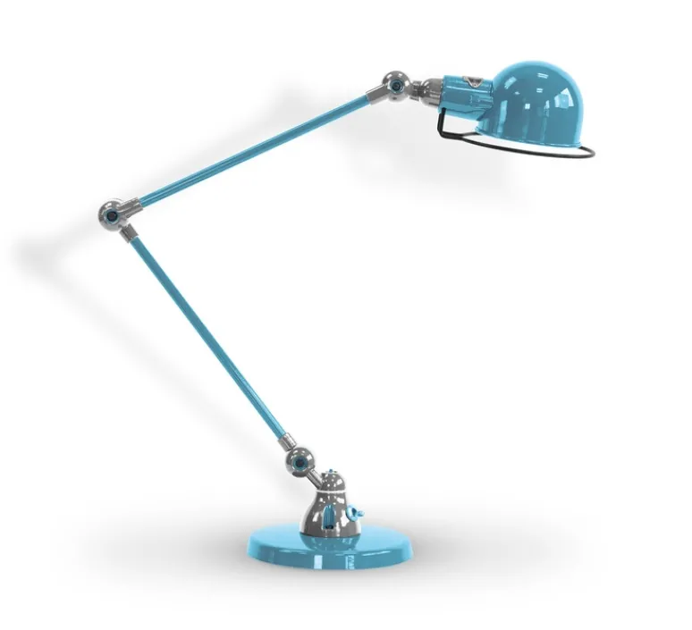 Lampe*Jieldé Lampe de bureau, Signal 2 bras, SI333, , Ø16cm, H60cm - bleu pastel poli