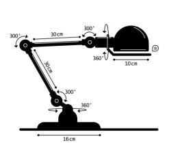 Lampe*Jieldé Lampe de bureau, Signal 2 bras, SI333, , Ø16cm, H60cm - bleu pastel poli