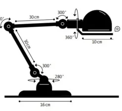 Lampe*Jieldé Lampe de bureau, Signal 2 bras, SI333, , Ø16cm, H60cm - bleu pastel