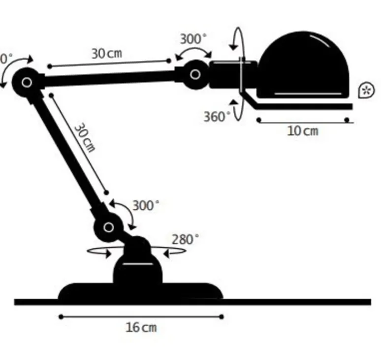 Lampe*Jieldé Lampe de bureau, Signal 2 bras, SI333, , Ø16cm, H60cm - bleu pastel