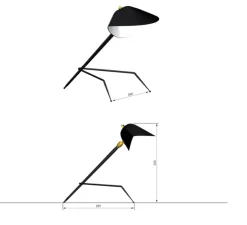 Lampe de bureau, Tripode, noir, H35cm - Serge Mouille