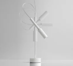 Lampe de bureau, Tubino Plus, titane, Ø10,4cm, H48cm - PANZERI