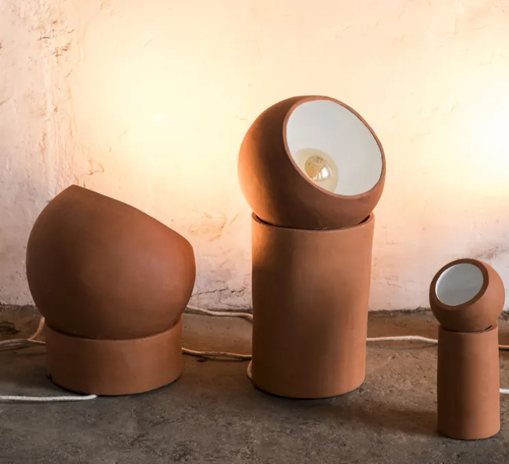 Lampe de sol, Terra Light Low, terracotta, Ø31cm, H36cm - Serax