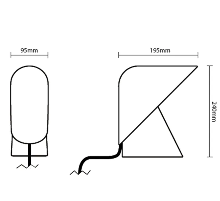 Lampe, K lamp , céramique, gris, LED, L18,5cm, H24cm - Vitamin