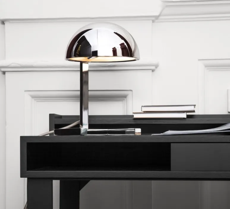 Lampe*Lumen Center Italia Lampe, MJA, Jaques Adnet, , L18.5cm, H25cm - chrome