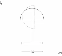 Lampe, MJA, Jaques Adnet, chrome, câble USA, H25cm, L18.5cm - LUMEN CENTER ITALIA
