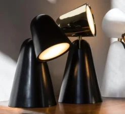 Lampe, Peppone, noir, LED, 2700K, 340lm, Ø9,5cm, H26,5cm - Formagenda