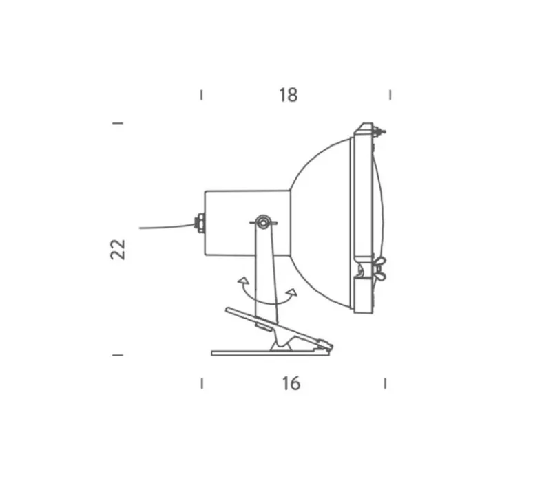 Lampe*Nemo Lighting Lampe pince, Projecteur 165, , L16cm, H22cm - bleu