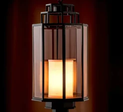 Suspension*Eichholtz Lanterne, Monticello M, , Ø32,5cm, H69cm - noir, verre transparent