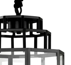 Suspension*Eichholtz Lanterne, Monticello M, , Ø32,5cm, H69cm - noir, verre transparent