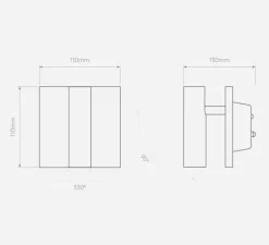 Applique*Astro Liseuse, Enna square, sans interrupteur, , LED, 2700K, 111 lm, L11cm, H11cm - (100 pièces minimum) bronze