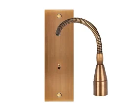 Interrupteur*Modelec Liseuse et interrupteur, Confidence, Etroit-long, Vieux bronze, Va-et-vient x1, Liseuse x1, Laiton, À vis, L4cm, H12,5cm -